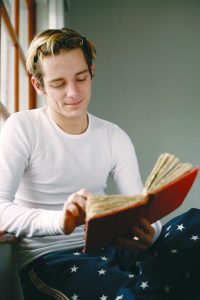 boy reading book